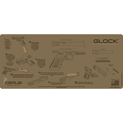 MAT-MID-GLK-INS-COY - Podložka pro čištění zbraní GLOCK INSTRUCTIONAL COYOTE