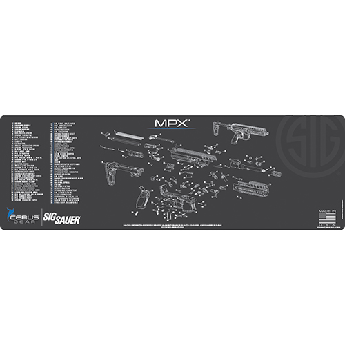 MAT-BIG-SIG-MPX-SCH-GRY - Podložka pro čištění zbraní LICENSED SIG MPX SCHEMATIC CHAR GRAY